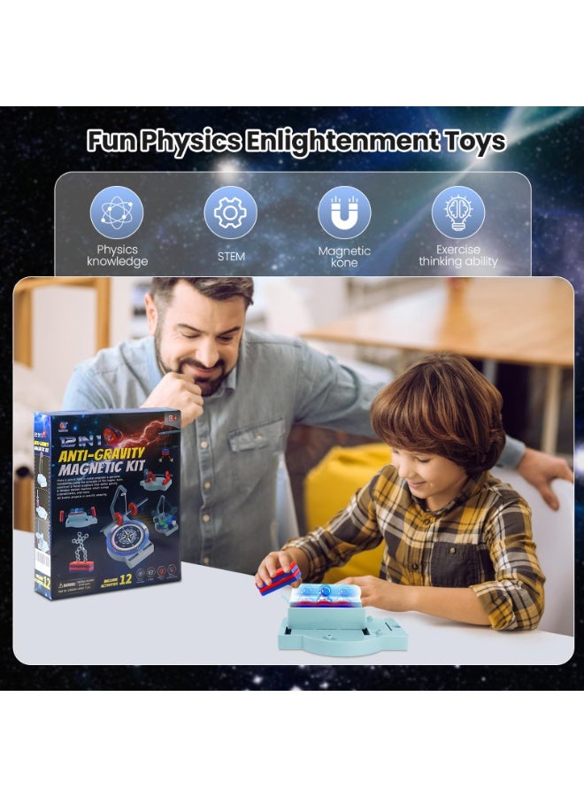 HALAMODO مجموعة العلوم المغناطيسية 12 في 1 | لعبة STEM فيزياء للأطفال | مجموعة تجارب العلوم المغناطيسية | لعبة عائمة متقدمة | 12 نشاط مغناطيسي (بوصلة / عرض الطفو) | لعبة تعليمية للأعمار 8+ | مكونات متينة عالية الجودة | تشمل سيارة مغناطيسية / لعبة صيد | تصميم سهل وآمن - Image 4