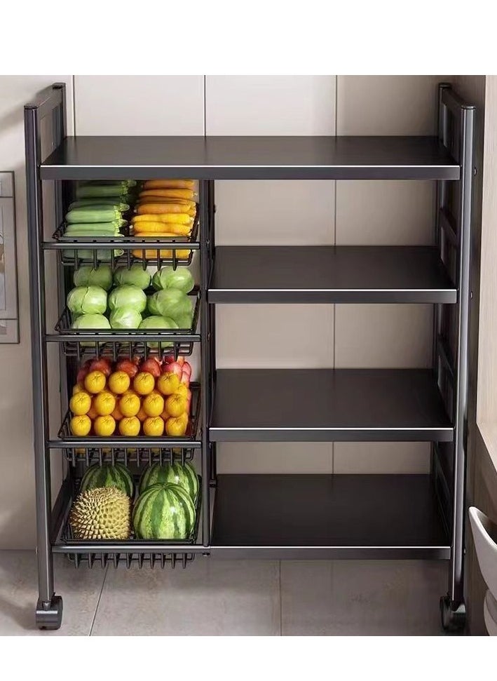 4-Tier Kitchen Storage and Organization Rack (Black)
