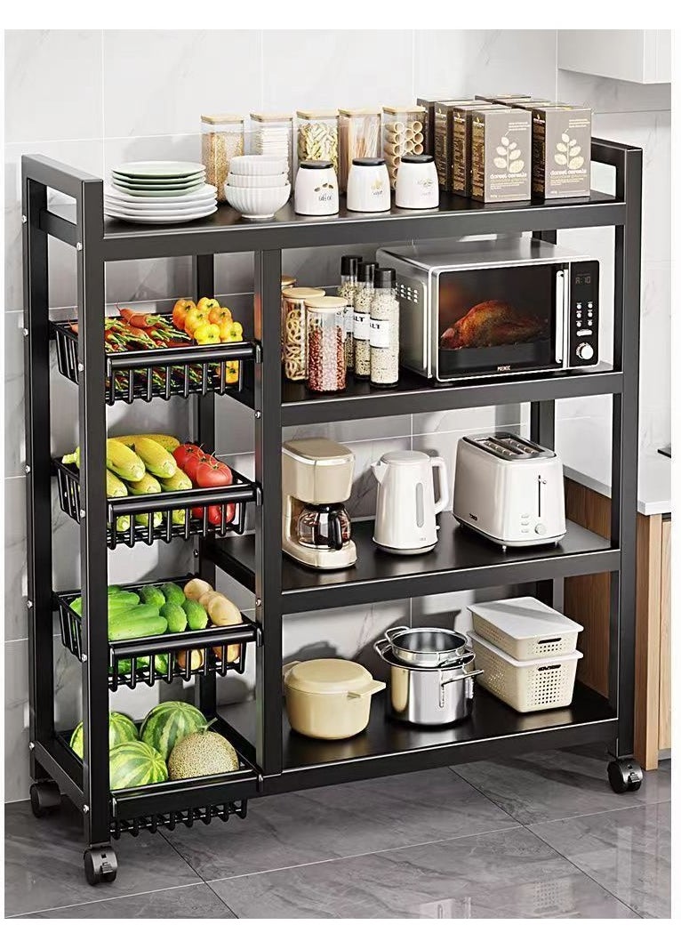 4-Tier Kitchen Storage and Organization Rack (Black)