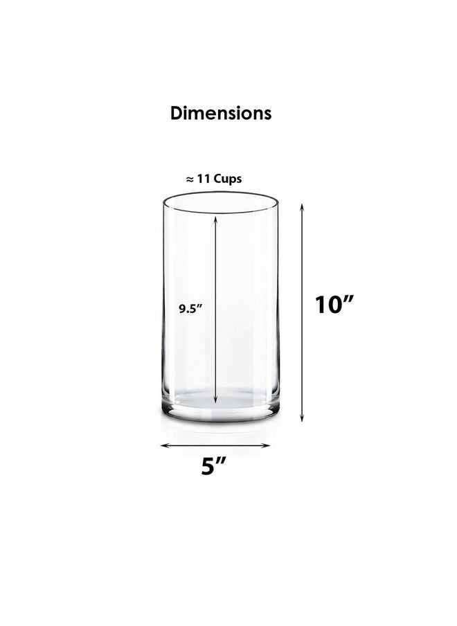 CYS EXCEL CYS Excel Glass Cylinder Vase (H:10" D:5") | Multiple Size Choices Glass Flower Vase Centerpieces | Hurricane Floating Candle Holder Vase  - Image 2