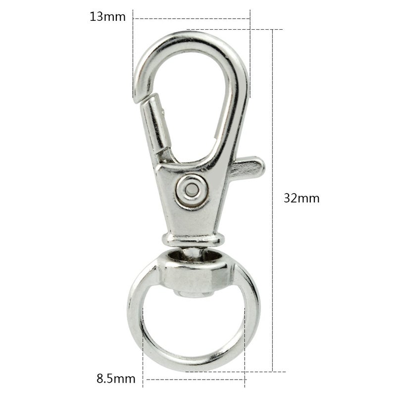 cnomg Diy Crafts Swivel Clasps Lanyard Snap Hook, Cnomg Metal Swivel Lanyard Snap Hook Lobster Claw Clasp, 2, Pack of 50 (Multicolor) - Image 2