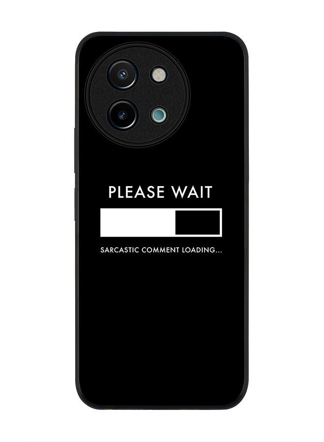 Stylizedd Rugged Black edge case for Vivo Y38 / Vivo Y58 / Vivo Y200i /Vivo T3x, Slim fit Soft Case Flexible Anti Drop TPU Gel Thin Cover - Please Wait - Image 1