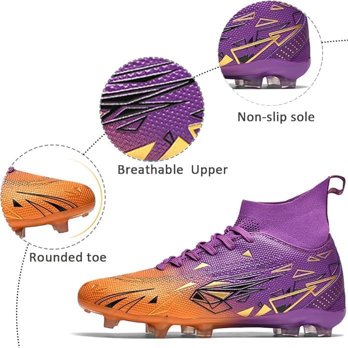 DISRATEBLU Kids Soccer Shoes Boys Football Cleats Professional Athletic Outdoor Trainning Football Shoes Youth Girl Turf Soccer Cleats - Image 2