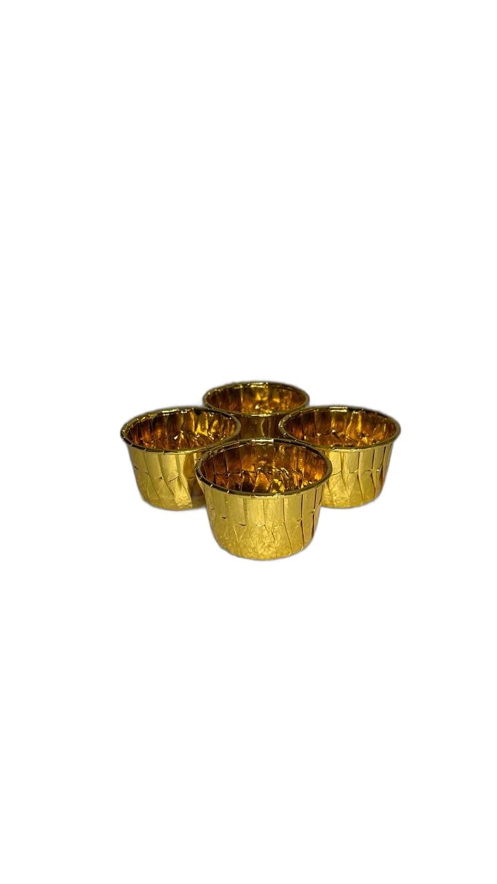 Baekence Choco Lava Mould Cake Mould Chocolava Baking Mould Bright Golden Pack of 400 pcs - Image 1