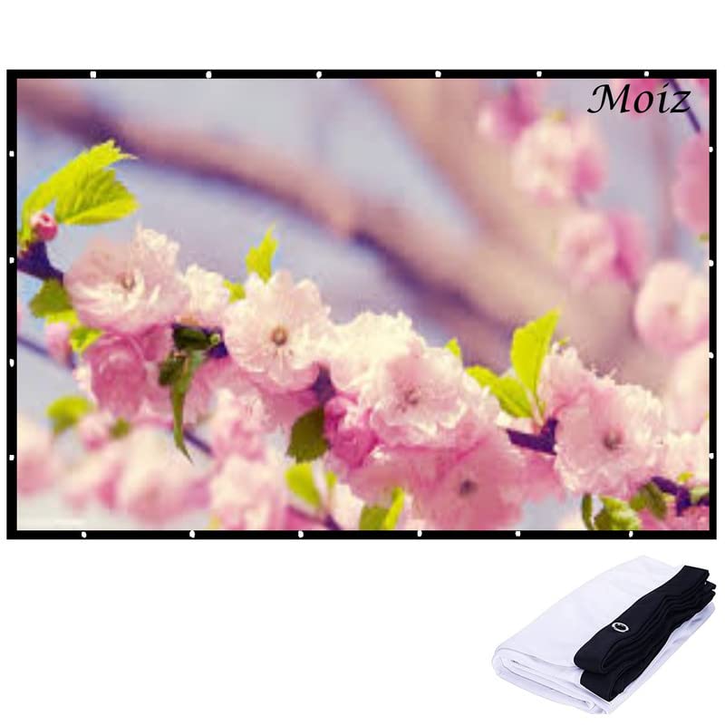 MOIZ [Upgraded] 135 Inch- 9.9FTx 5.6FT (Anti-Creased) (Foldable) (Anti-Light) 16:9 4K Eyelet HG Projector Screen (Width 300 cm x 170 cm Height) - Image 1