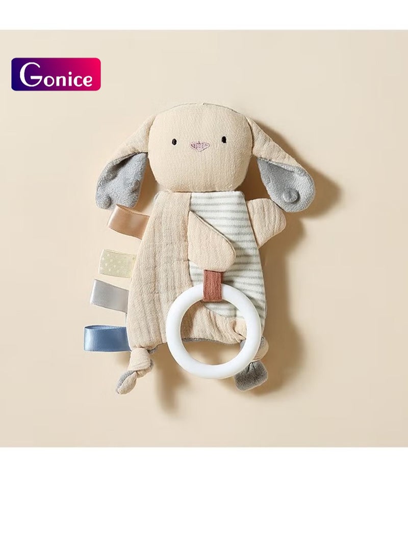 Gonice Crinkle Sensory Toy Bunny with Crinkle Sound for Babies & Toddlers - Features Soft Braided Teething Ring & Textured Ribbons, Designed for Ages 0 Months and Up  - Image 1