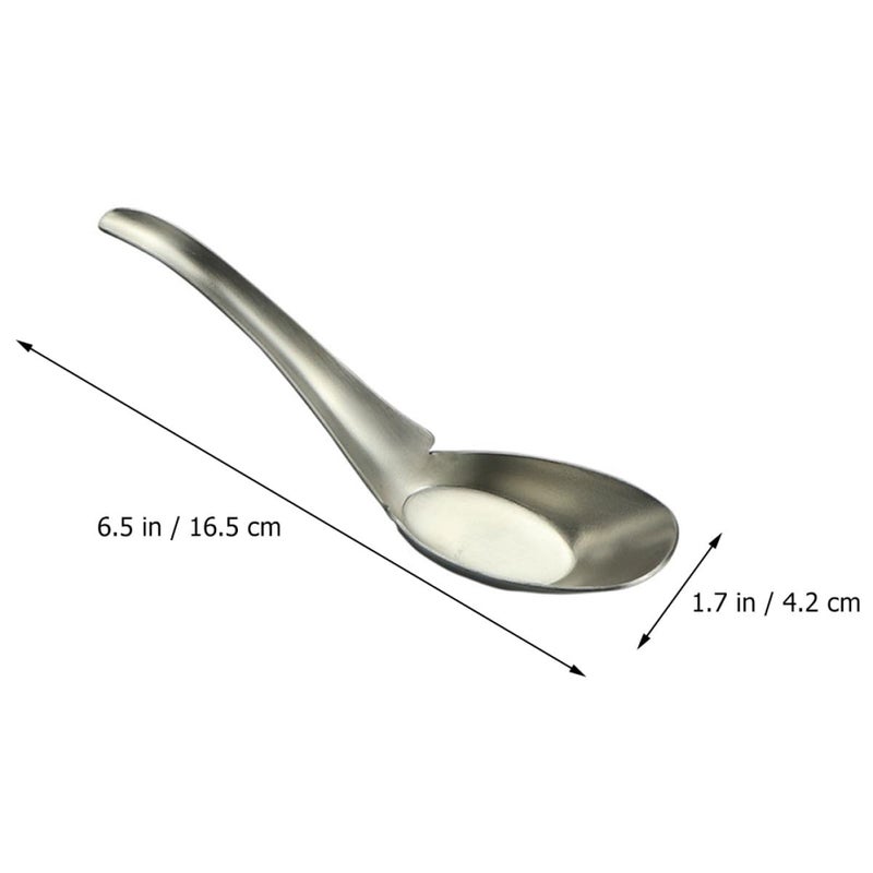 Stainless Steel Flat Bottom Soup Spoon Thickened Heavy Duty Kitchen Utensil - Image 3