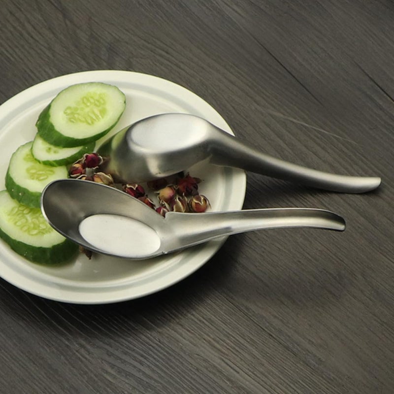 Stainless Steel Flat Bottom Soup Spoon Thickened Heavy Duty Kitchen Utensil - Image 5