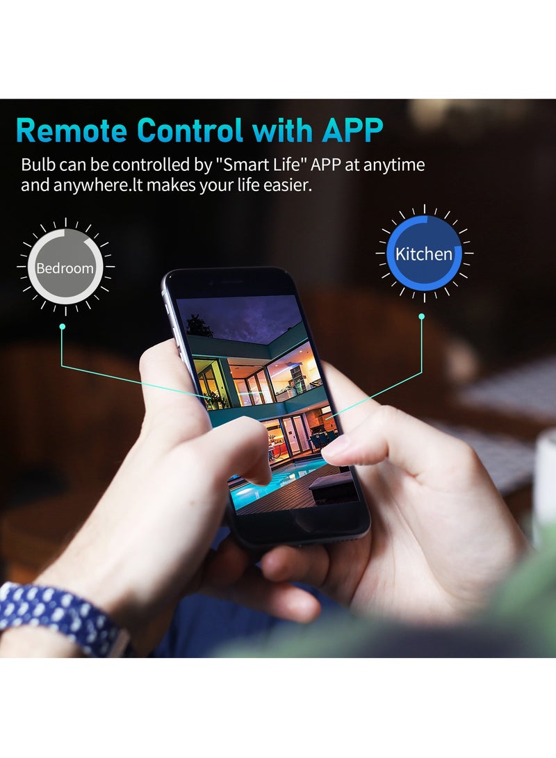 SKY-TOUCH 1pc Smart Light Bulb, Multi Color Changing Dimmable Smart Wifi And Bluetooth Compatible With Alexa And Google Home Assistant - Image 3