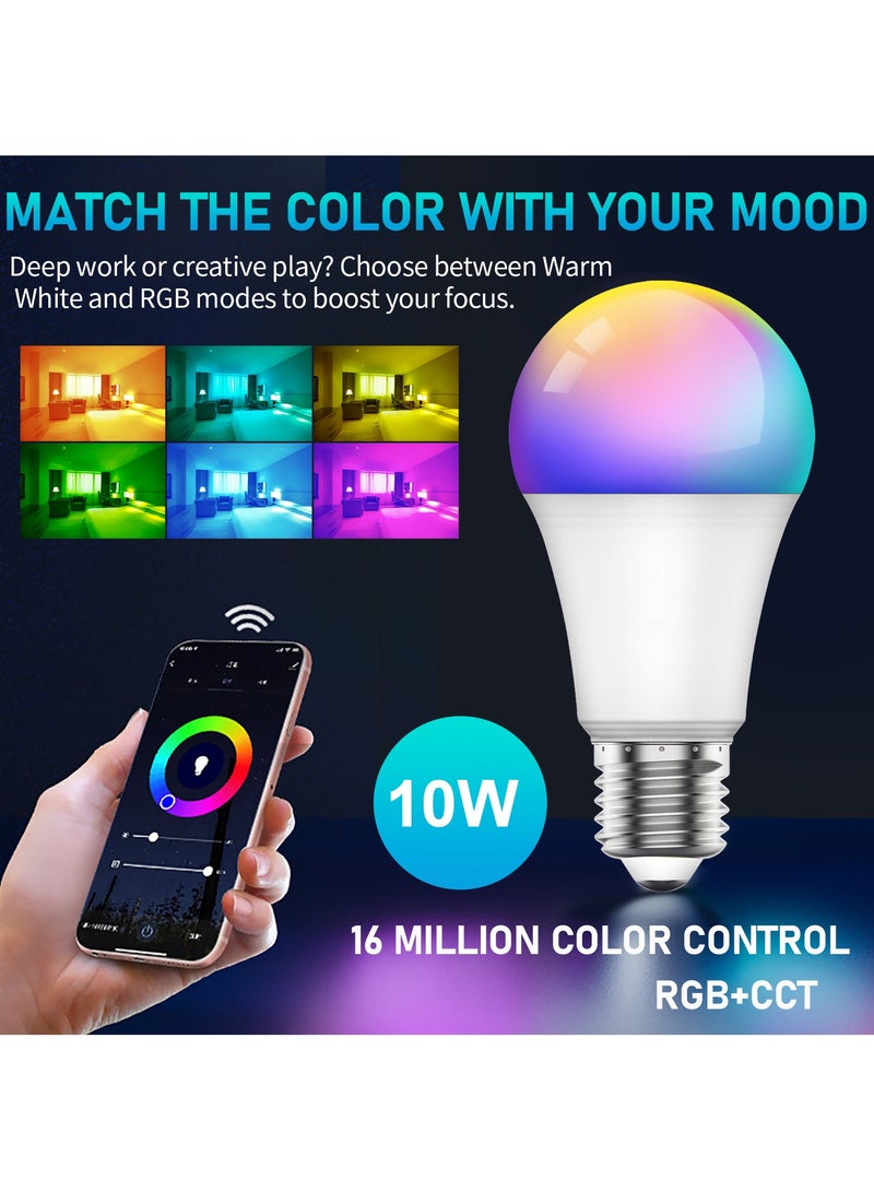 SKY-TOUCH 1pc Smart Light Bulb, Multi Color Changing Dimmable Smart Wifi And Bluetooth Compatible With Alexa And Google Home Assistant - Image 5
