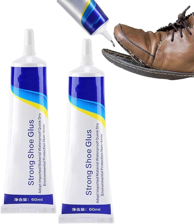 KASTWAVE Shoe Repair Adhesive, Waterproof Quick Dry Super Strong Shoe Glue, Multi-Purpose Strong Adhesive Glue, Waterproof Clear Shoe Repair Glue, For Sneakers, Hiking Shoes, Boots, Sandal (2 Pcs) - Image 1