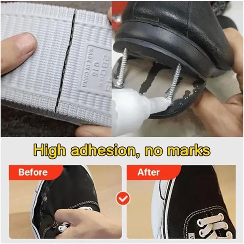 KASTWAVE Shoe Repair Adhesive, Waterproof Quick Dry Super Strong Shoe Glue, Multi-Purpose Strong Adhesive Glue, Waterproof Clear Shoe Repair Glue, For Sneakers, Hiking Shoes, Boots, Sandal (2 Pcs) - Image 4