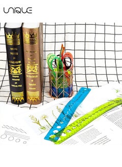 Unique Flexible Ruler Set, 4 Pcs 30cm/12inch Translucent Ruler, 4 Colors Soft Plastic Ruler with Inches and Metric Dual Side Rulers Bendable Ruler  - Image 5