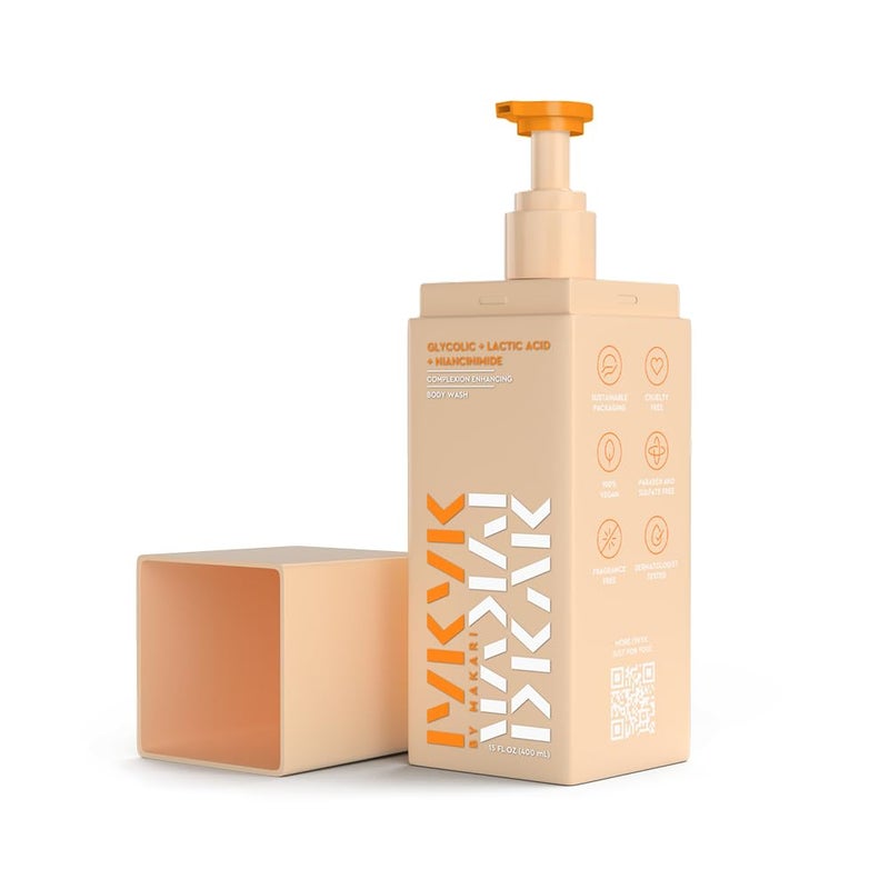 Makari IYKYK By Makari Gentle Exfoliating Body Wash with Glycolic Acid Lactic Acid Niacinamide Removes Dry Skin for Smooth Radiant Complexion Vegan Body Wash No Fragrance Paraben Sulfate - Image 1