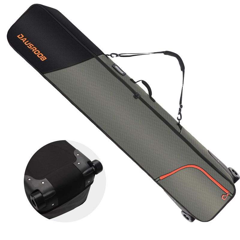 DAUSROOB DAUSROOB Snowboard Bag, Snowboard Bags for Air Travel Fully Padded Ski Bag with Wheels Ski Travel Bag for Flying Rolling Ski Bag Premium 16800D Waterproof Fabric All-Terrain Wheeled Ski Bag(164cm) - Image 1