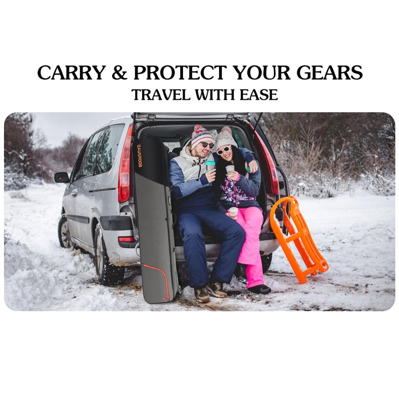 DAUSROOB DAUSROOB Snowboard Bag, Snowboard Bags for Air Travel Fully Padded Ski Bag with Wheels Ski Travel Bag for Flying Rolling Ski Bag Premium 16800D Waterproof Fabric All-Terrain Wheeled Ski Bag(164cm) - Image 2