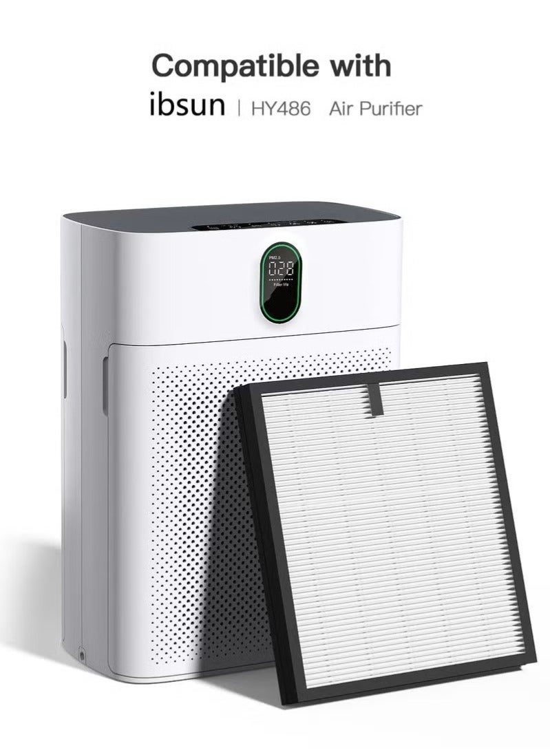 Bukela Air Filter H13 Ture HEPA Filter Suitable ibsun HY4866 Air Purifier for Dust, Pet Dander, Pollen for Bedroom and Office, Standard Version, 2 Pack - Image 3