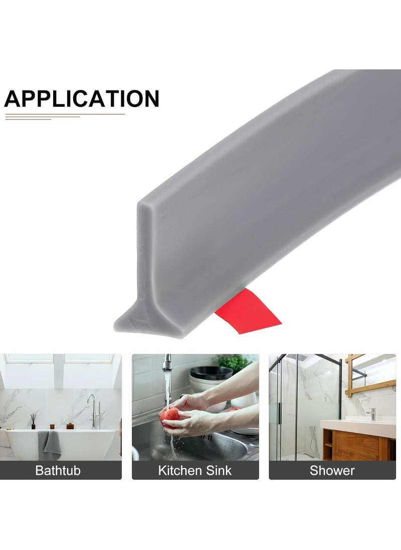 Oasisgalore Collapsible Shower Water Barrier, L-Shaped Splash Guard for Bathroom and Kitchen (Gray)  - Image 4