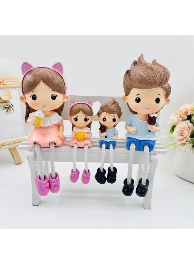 Love Letters Holding Set Decorative Showpiece |Gift for him/her or Someone Special | Polyresin Couple Wearing Cute Caps Hanging Legs Showpiece
