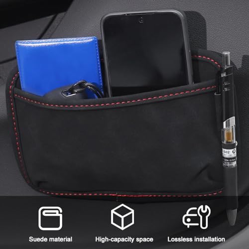 STHIRA® Car Storage Pouch Organizer Pouch Accessories Suede Storage Pouch Seat Gap Console Organizer Pouch Backseat Pocket, 20.5x13.5cm - Image 5