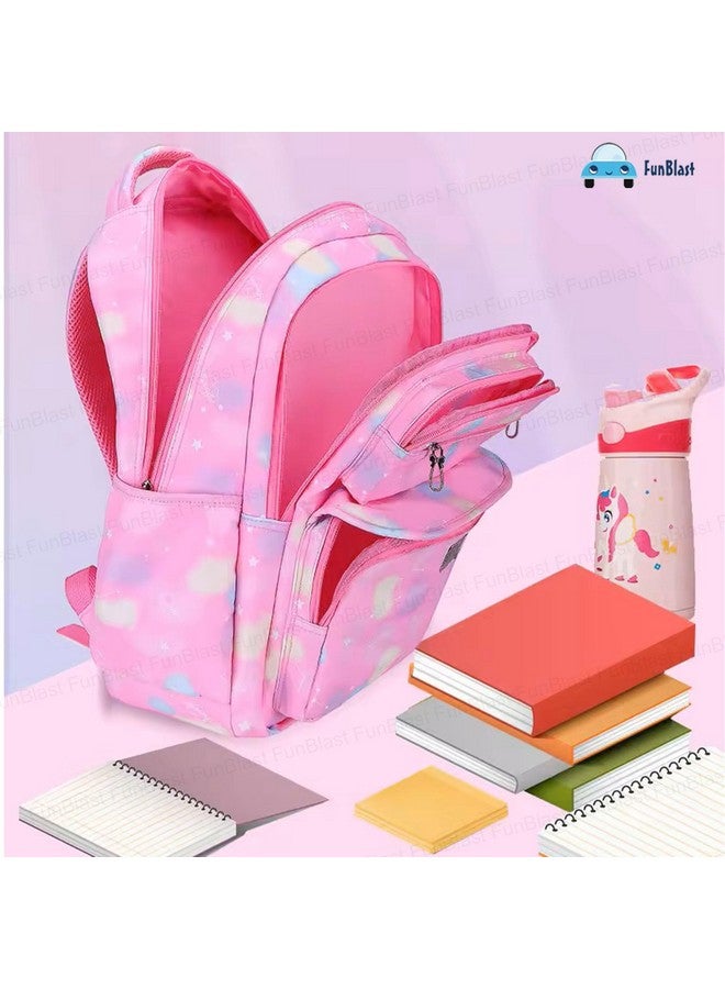 FunBlast School Backpack for Girls - Lightweight Large Capacity Bag for Girls Kids, Stylish School Bag for Girls, Travel Bag, Picnic Bag (44 X 30 X 20 CM) (Pink) - Image 4
