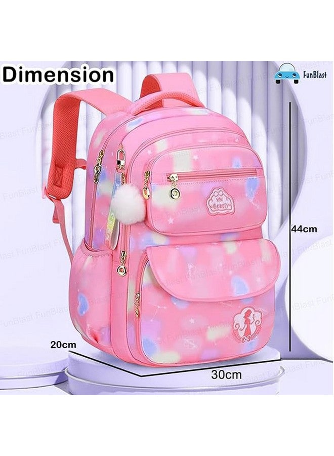 FunBlast School Backpack for Girls - Lightweight Large Capacity Bag for Girls Kids, Stylish School Bag for Girls, Travel Bag, Picnic Bag (44 X 30 X 20 CM) (Pink) - Image 2