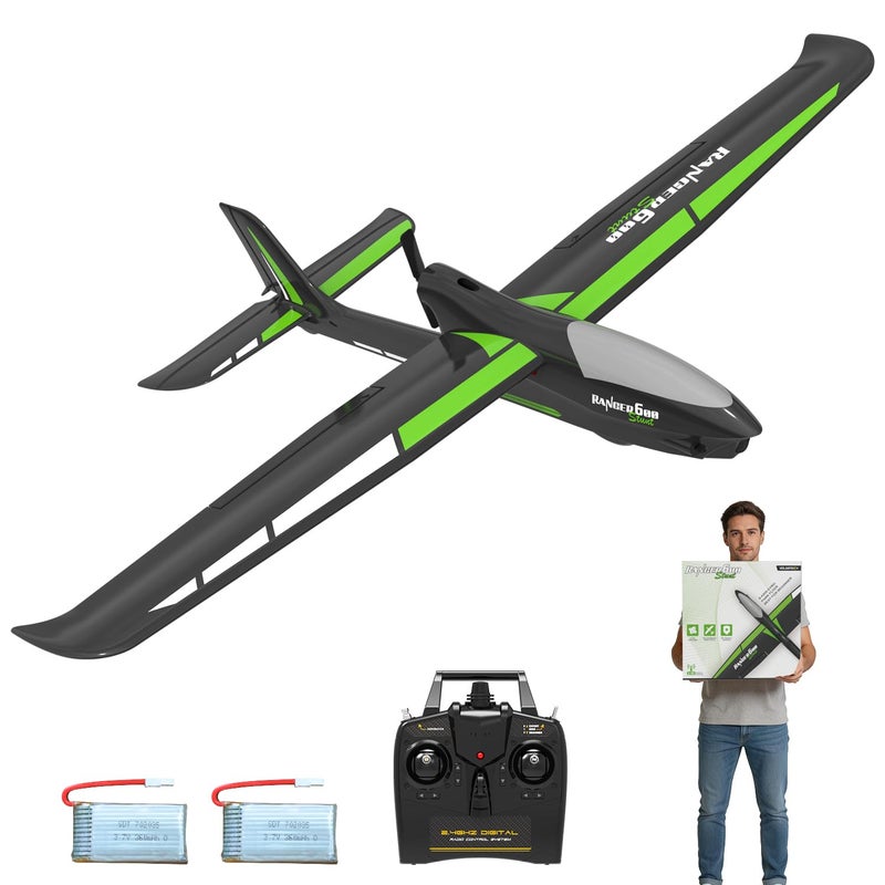 volantexrc RC Plane 4CH Remote Control Glider Airplane RTF with 6Axis Gyro 3 Modes Aerobatics Easy to Fly 24GHz Radio Controlled Aircraft for Beginners Adults Ranger600 Stunt Black - Image 2