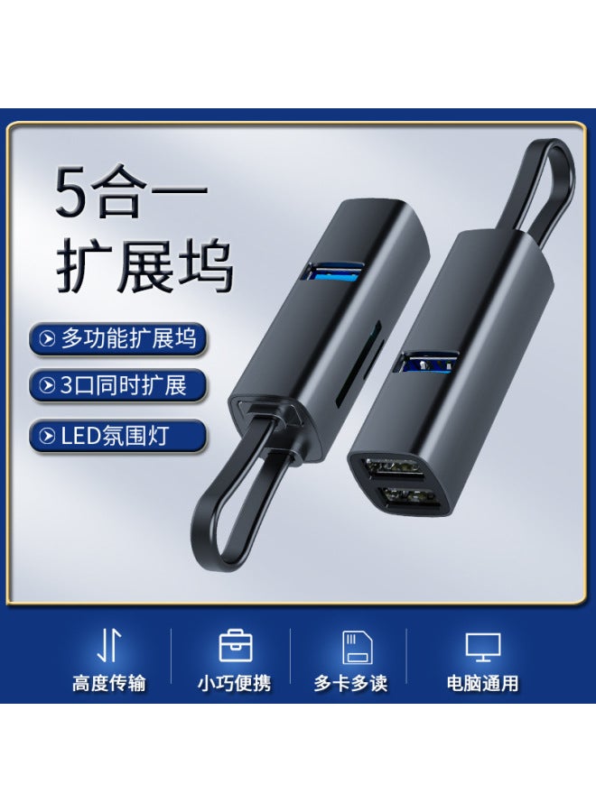 ميني هاب USB من الألومنيوم نوع C، محمول، تخزين USB 3.0، هاب توسعة مع HDMI 4K - Image 1