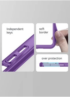 Wtech Samsung Galaxy F15/M15 Soft Transparent TPU Silicone Ultra Thin Phone Stylish Electroplated Camera Border Back Case Cover - Purple  - Image 4