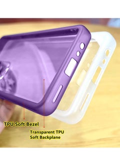 Wtech Samsung Galaxy F15/M15 Soft Transparent TPU Silicone Ultra Thin Phone Stylish Electroplated Camera Border Back Case Cover - Purple  - Image 3