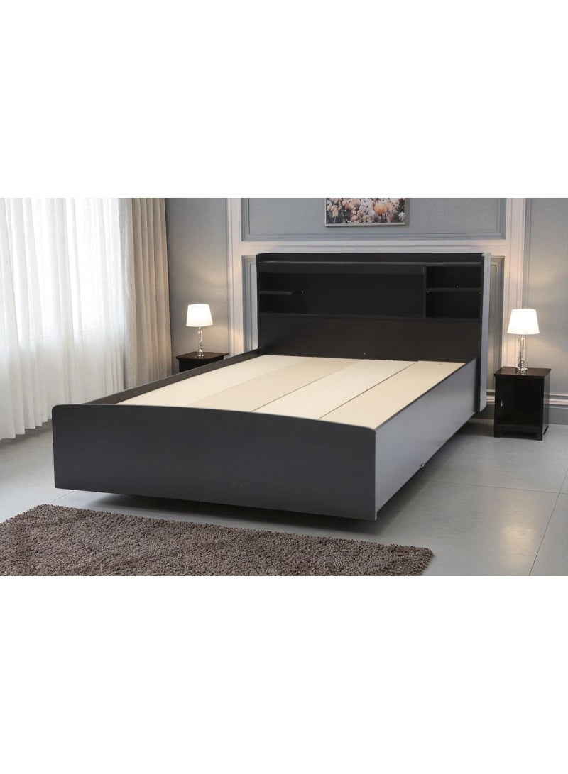 مالتي هوم فيرنيتشر سرير خشبي حديث مع لوح أمامي للتخزين - لون وينج (MH 400 Wenge) - Image 2