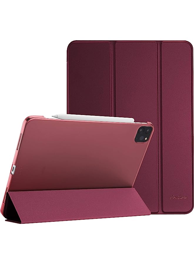 Raxoom Ipad Pro 12.9 Case 2022/2021 / 2020/2018, Slim Stand Hard Back Shell Smart Cover For Ipad Pro 12.9 Inch 6Th Generation 2022 / 5Th Gen 2021 / 4Th Gen 2020 / 3Rd Gen 2018 –Wine - Image 1