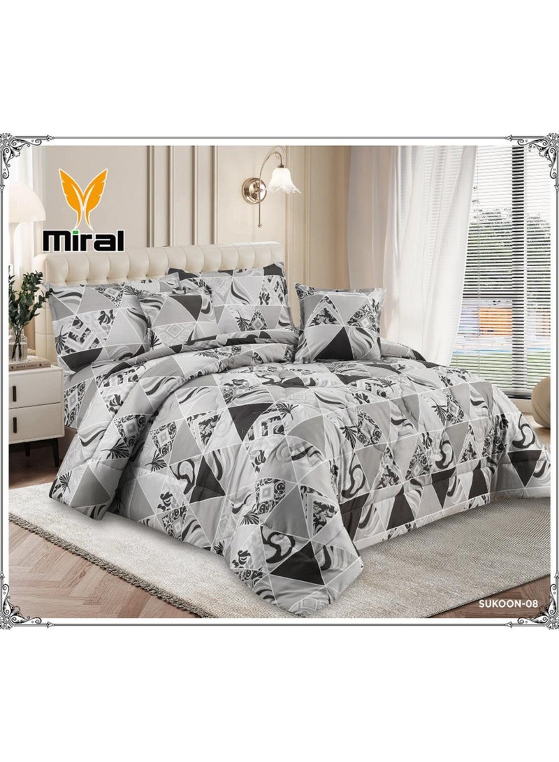 ميرال طقم لحاف مشجر نفرين – 6 قطع – لحاف 240×220 سم – شرشف سرير كامل 200×200+30 سم - Image 1