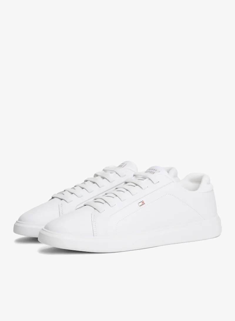 TOMMY HILFIGER  Enamel Flag Lightweight Leather Court Trainers for Women | Best Price UAE