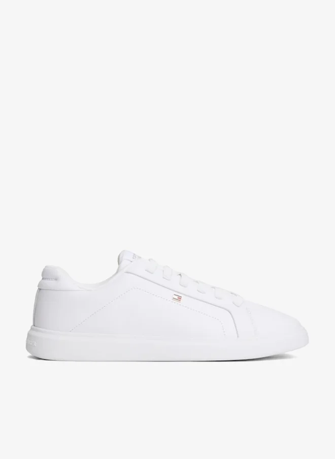 Enamel Flag Lightweight Leather Court Trainers