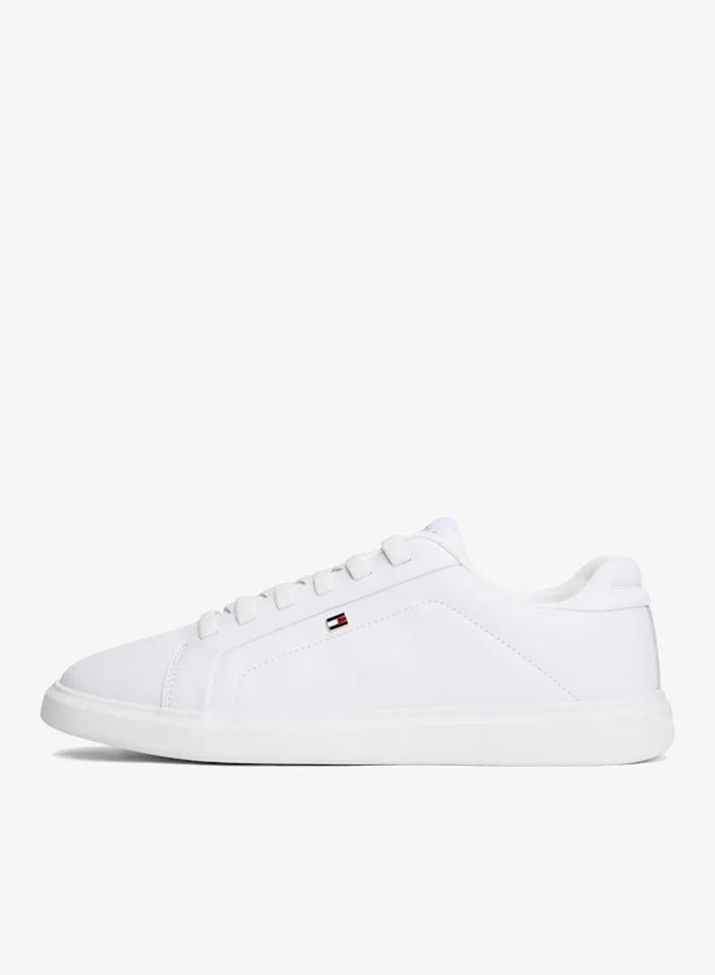 TOMMY HILFIGER  Enamel Flag Lightweight Leather Court Trainers for Women | Best Price UAE