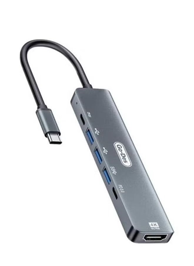 Generic Go Des GD-6830 Type-c to HDTV 6 in 1  - Image 1