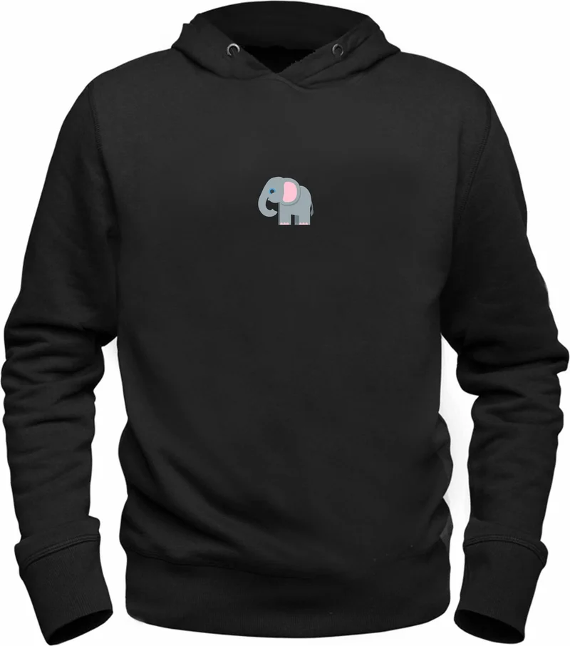 Alfa Tshirt Animal Elephant Picture Printed Black Sweatshirt