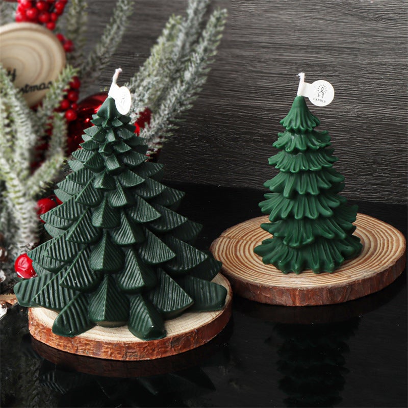 New cross-border Christmas series Christmas tree silicone mold DIY pine aromatherapy candle plaster home decoration(Large plumb pine Christmas tree silicone mold) - Image 5