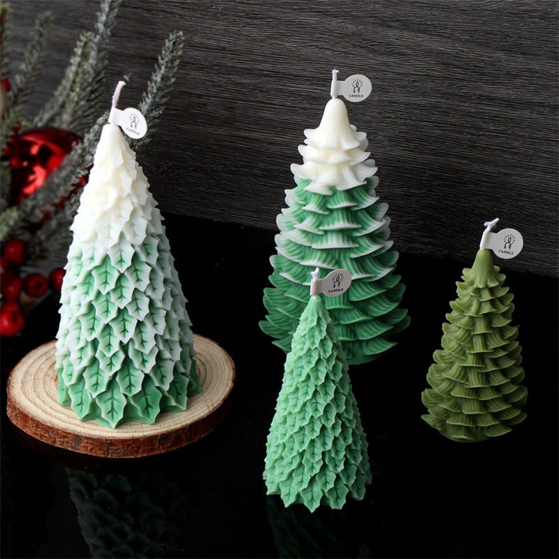 New cross-border Christmas series Christmas tree silicone mold DIY pine aromatherapy candle plaster home decoration(Large plumb pine Christmas tree silicone mold) - Image 4