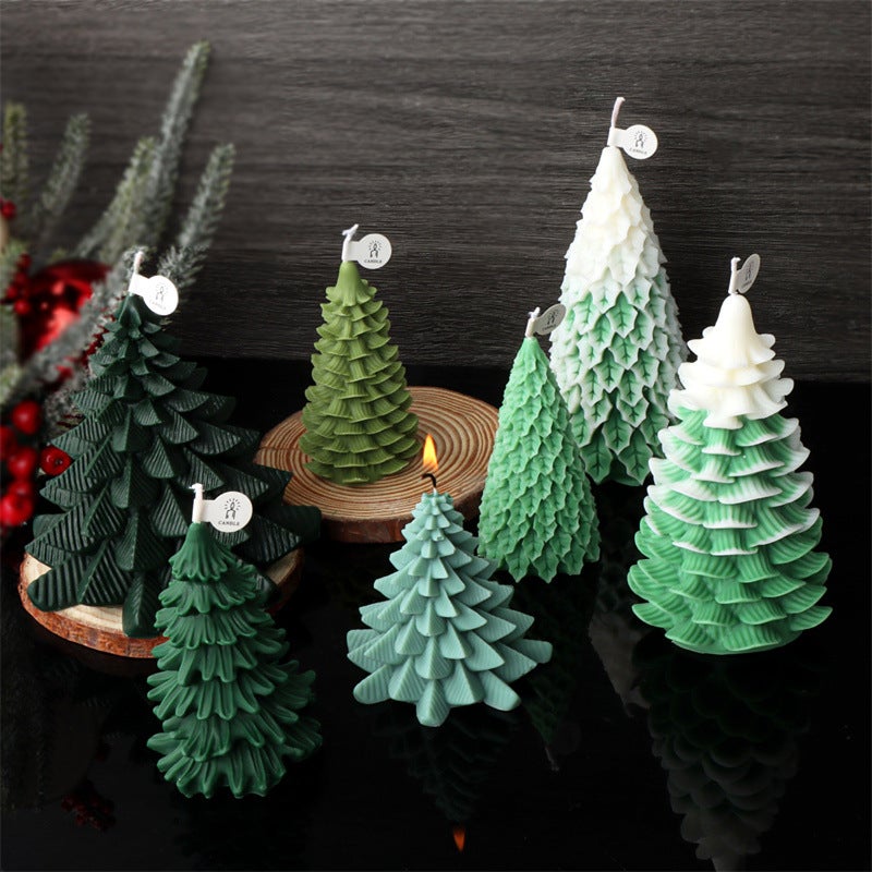 New cross-border Christmas series Christmas tree silicone mold DIY pine aromatherapy candle plaster home decoration(Large plumb pine Christmas tree silicone mold) - Image 2