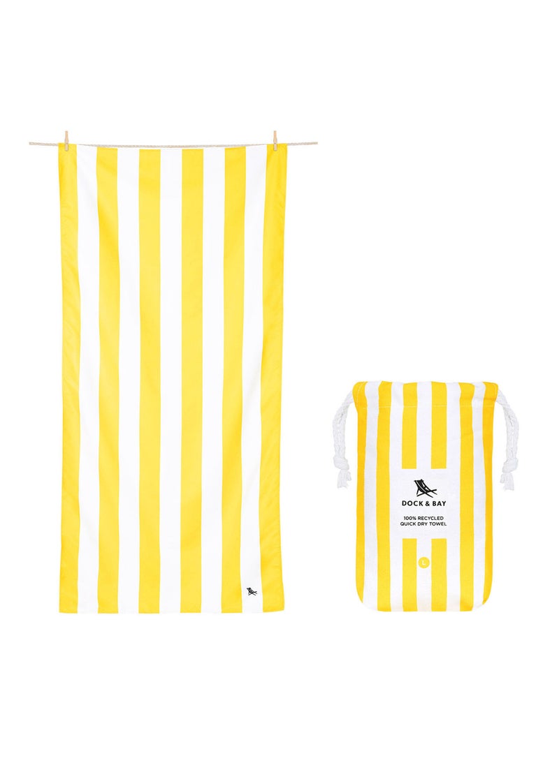 Dock & Bay Dock & Bay Beach Towel, Super Absorbent, Quick Dry, Sand Free, Compact & Lightweight, 100% Recycled Materials, Includes bag - Large (160x90cm) - BORACAY YELLOW  - Image 1