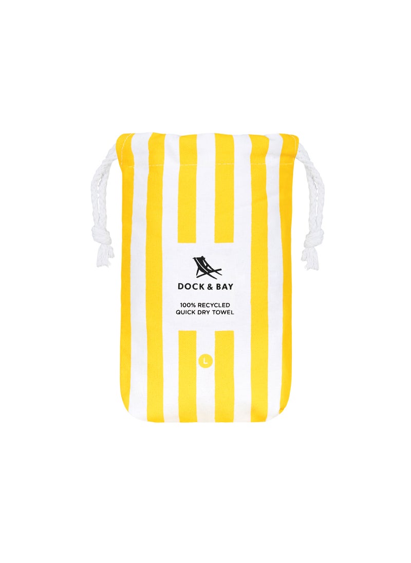 Dock & Bay Dock & Bay Beach Towel, Super Absorbent, Quick Dry, Sand Free, Compact & Lightweight, 100% Recycled Materials, Includes bag - Large (160x90cm) - BORACAY YELLOW  - Image 5