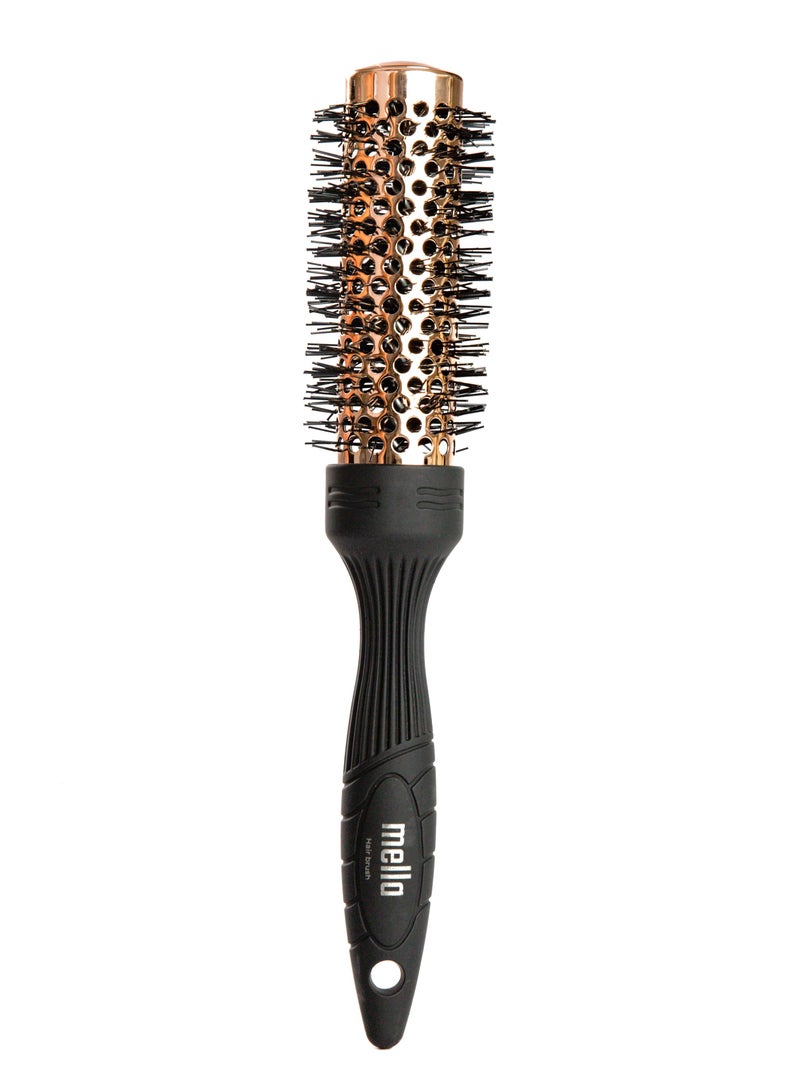 mella Round Hair Brush for Styling- Black - Image 1