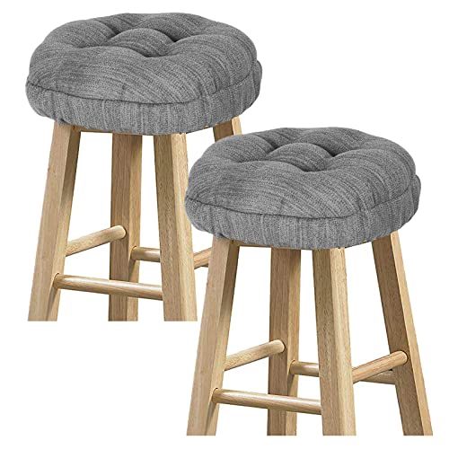 BAIBU baibu Set of 2 Stool Covers Round Super Soft Round Bar Stool Cushion Covers Seat Cushion  2 Cushions OnlyGrey12 30 cm 