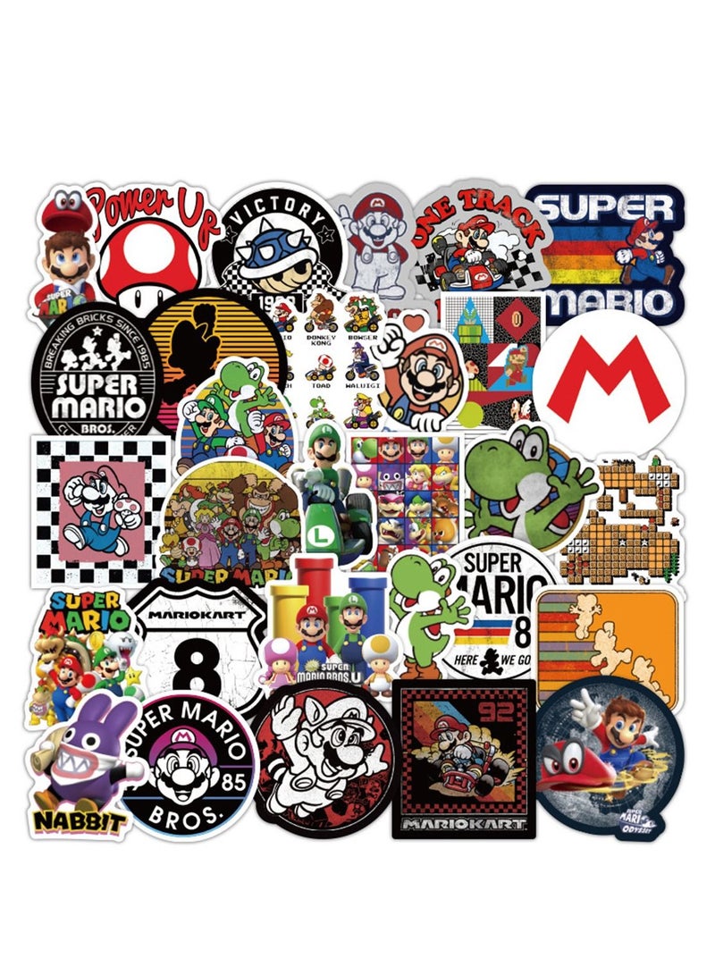 general 50-Piece Super Mario Cute Vinyl Waterproof Sticker
