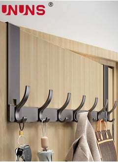 UNUNS Over The Door Hooks,7 Hook Sturdy Door Hanger,Heavy Duty Easy to Install, for Bathroom,Bedroom,Kitchen,Hanging Towels,Coats  - Image 1