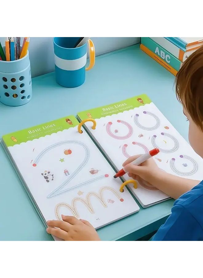 دفتر كتابة قابل لإعادة الاستخدام للأطفال بـ 32 صفحة مع قلمين قابلين للمسح، موديل HL SAU 65، هدية تعليمية - Image 2