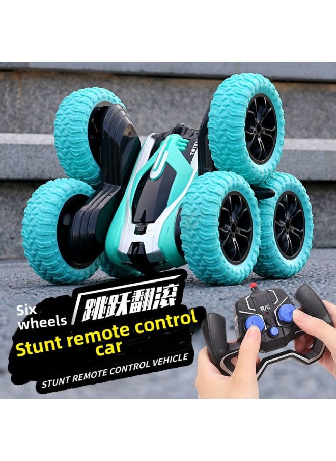 null - Four-Wheel Drive Remote Control Stunt Dump Truck Rechargeable Toy Boy 360 Degree Rolling Off-Road Vehicle Wholesale-Color:Butterfly-style Four-wheel Stunt Dump Truck [green]-Proportion:Non-rechargeable Version [battery Not Rechargeable, You Need To Bring Your Own] - Image 1