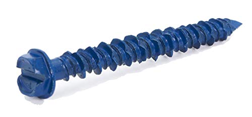 CONFAST 3/16" x 2-1/4" Hex Head Concrete Screw Anchor with Drill Bit for Anchoring to Masonry, Block or Brick (100 per Box) - Image 1